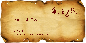 Henz Éva névjegykártya